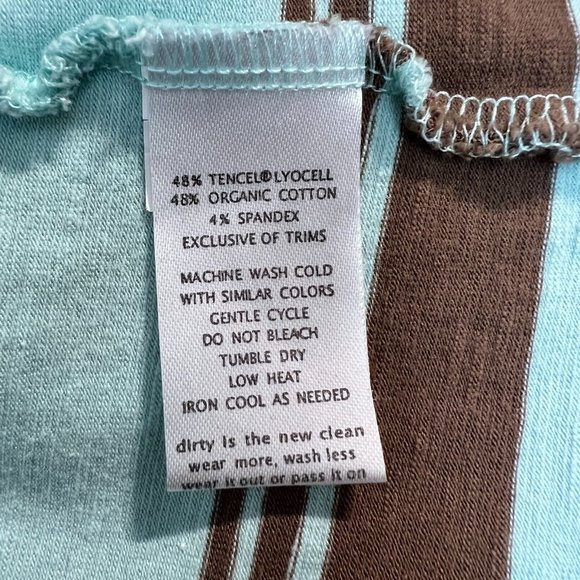 Horny Toad Maxi Dress Medium Mint Brown‎ Striped Belted Sleeveless Summer - Picture 9 of 10